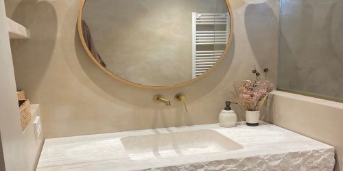 Lavabo Bancada Rústica Travertino